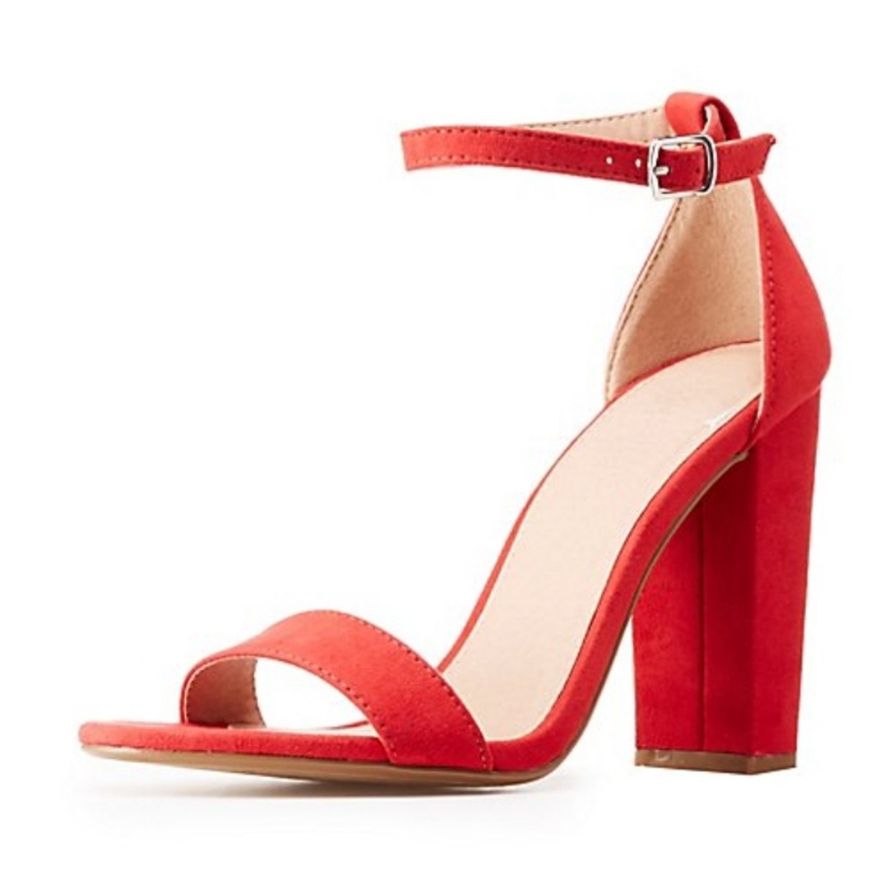 Red strap sandals